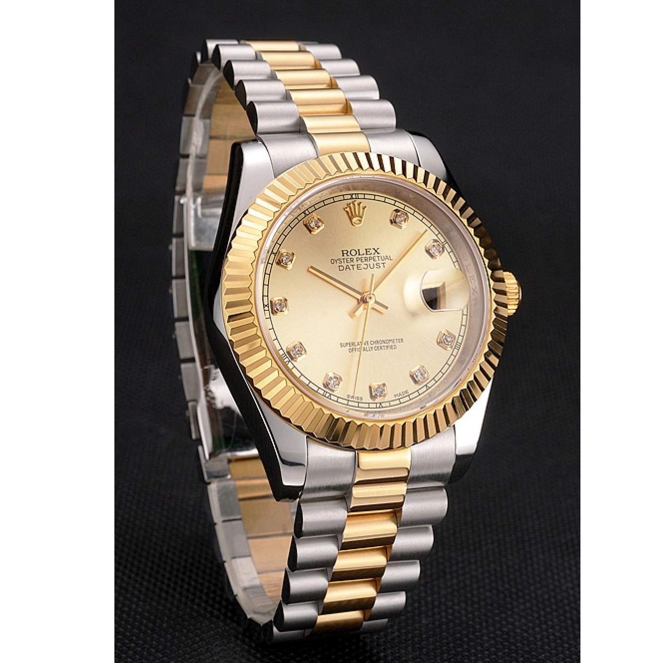 AAA Replica Watches Two Datejust Swiss Bezel And Tone Bracelet Steel Stainless Rolex Dial Gold Case 0717